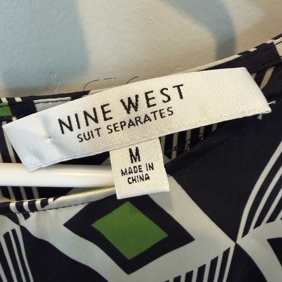 💋 Nine West Geometric Patterned Women's Top 162 - Picture 3 of 8